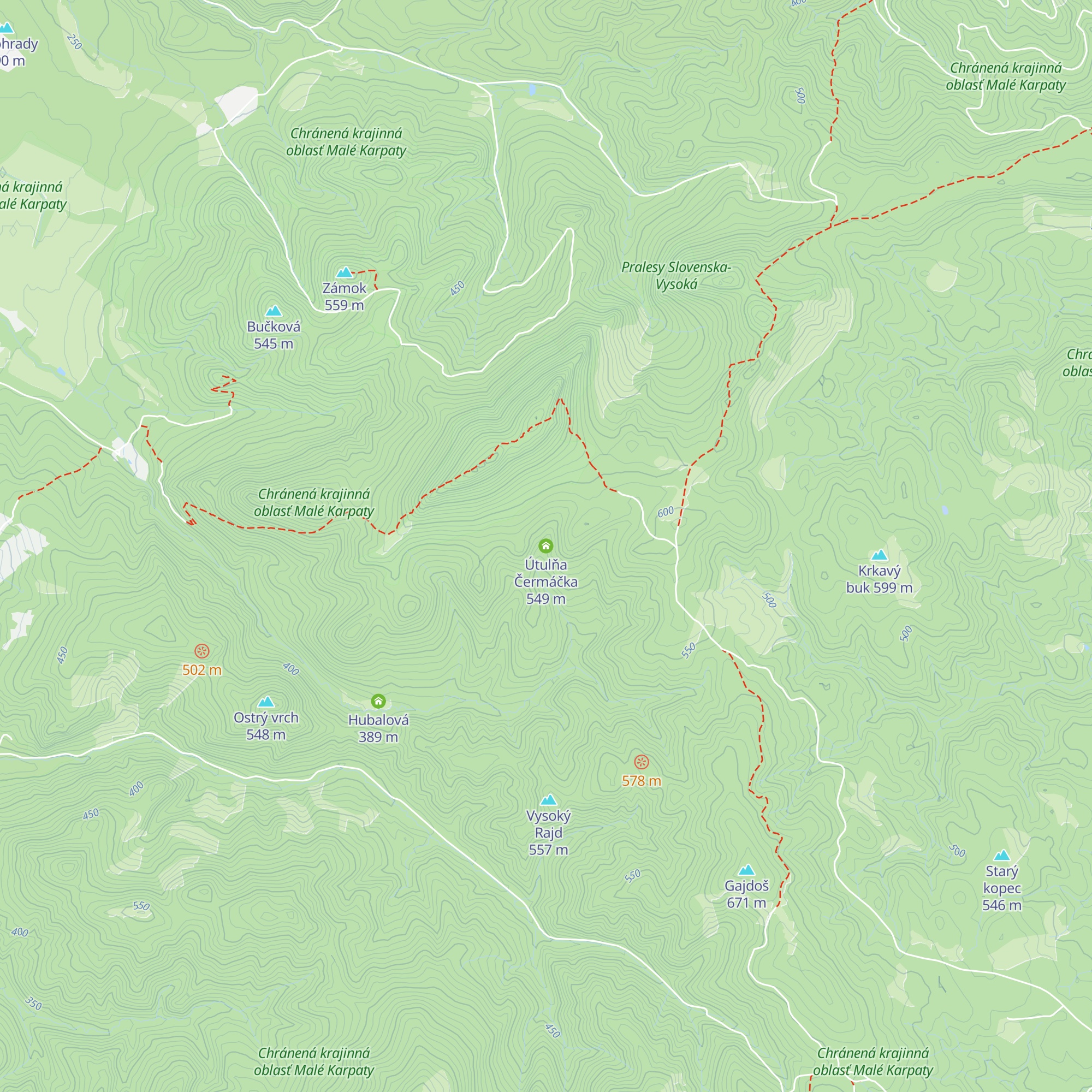 Útulňa Čermáčka map