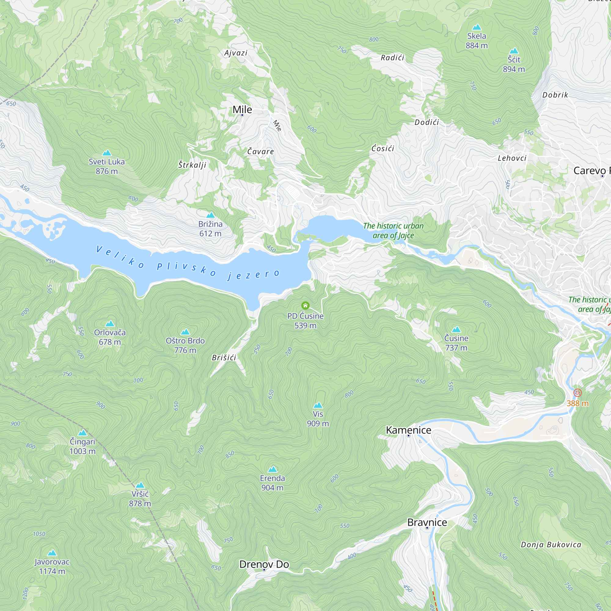PD Ćusine map