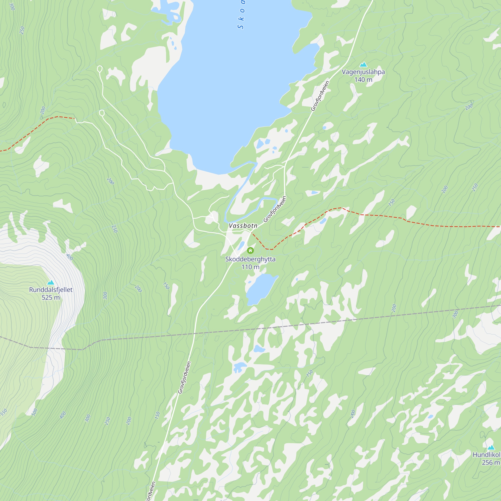Skoddeberghytta map