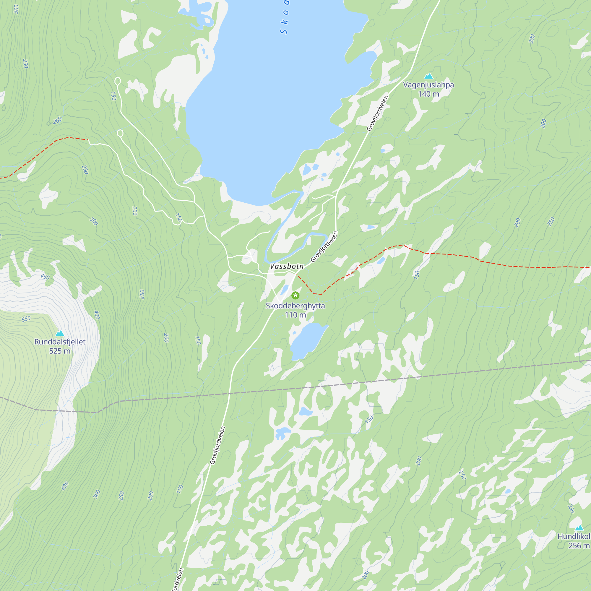 Skoddeberghytta map