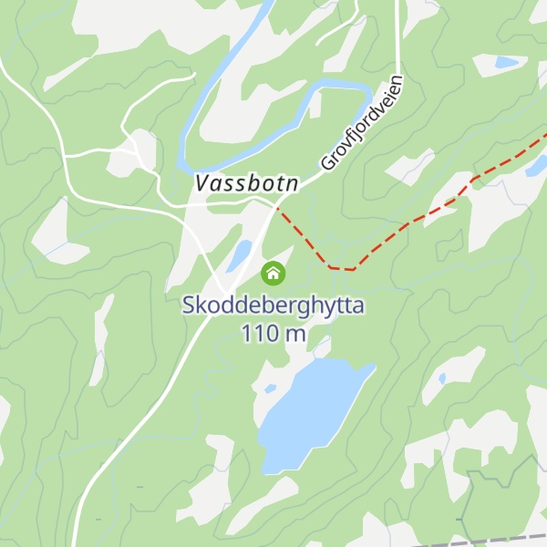 Map of Skoddeberghytta
