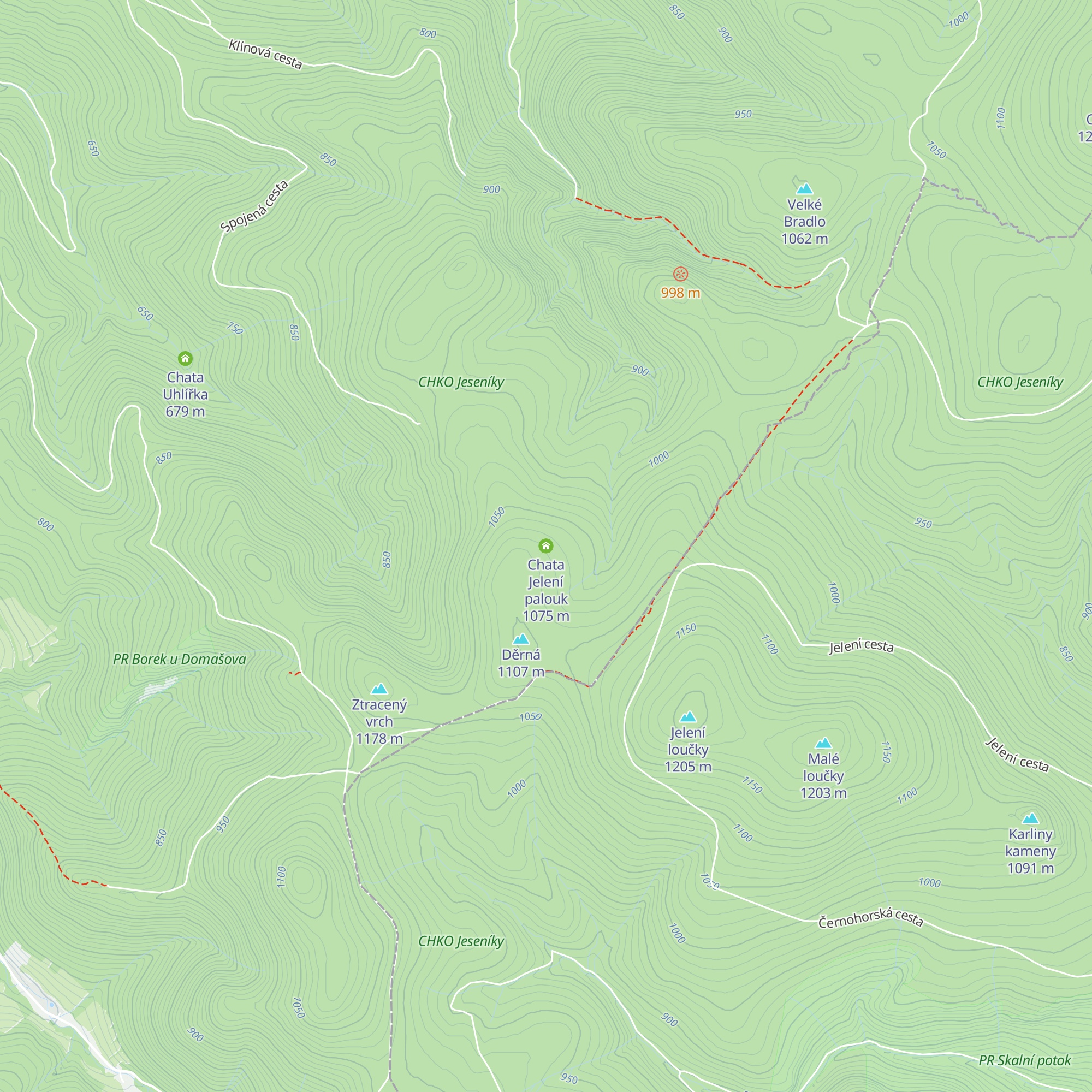 Chata Jelení palouk map