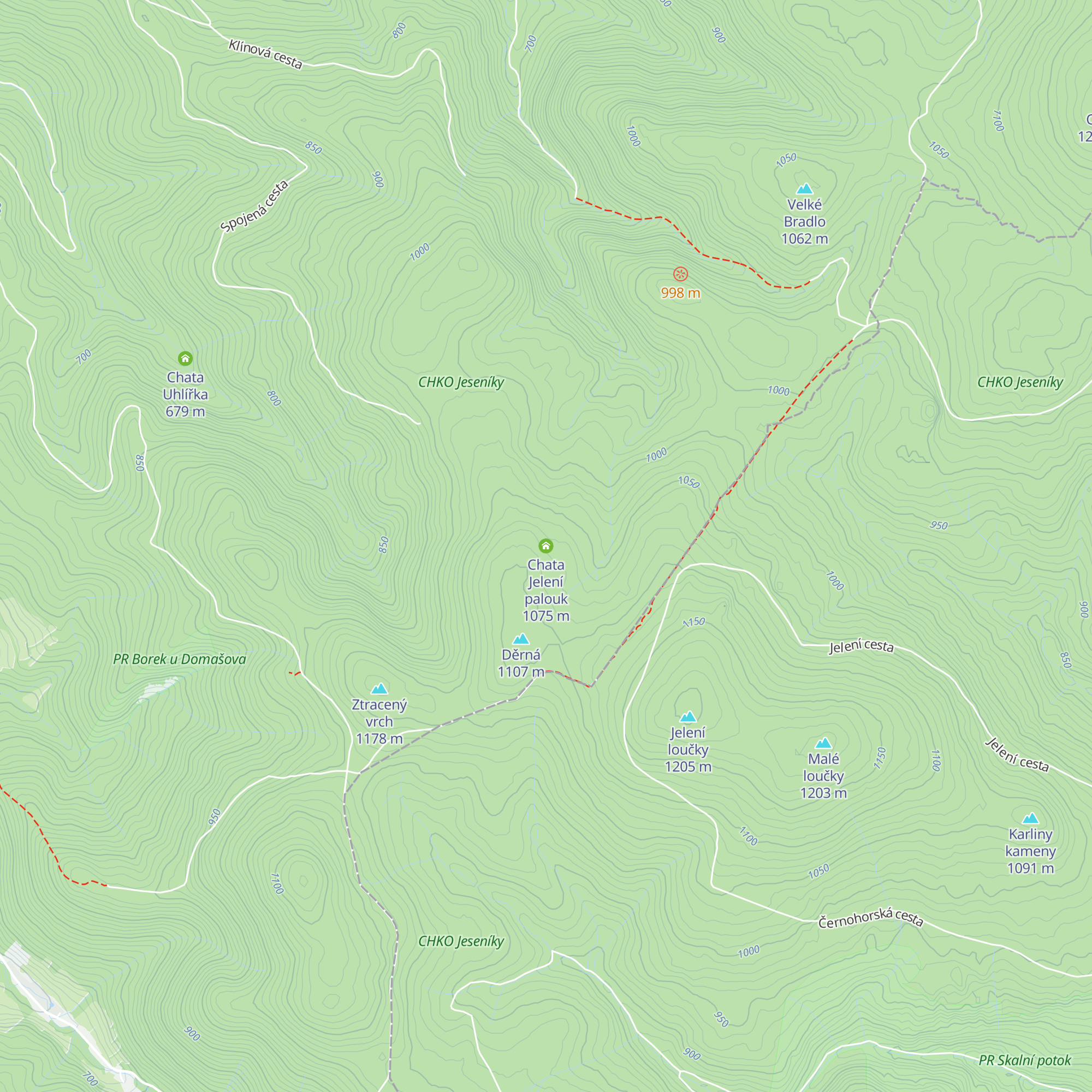 Chata Jelení palouk map