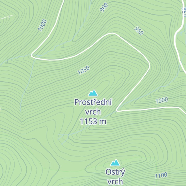 Map of Prostřední vrch
