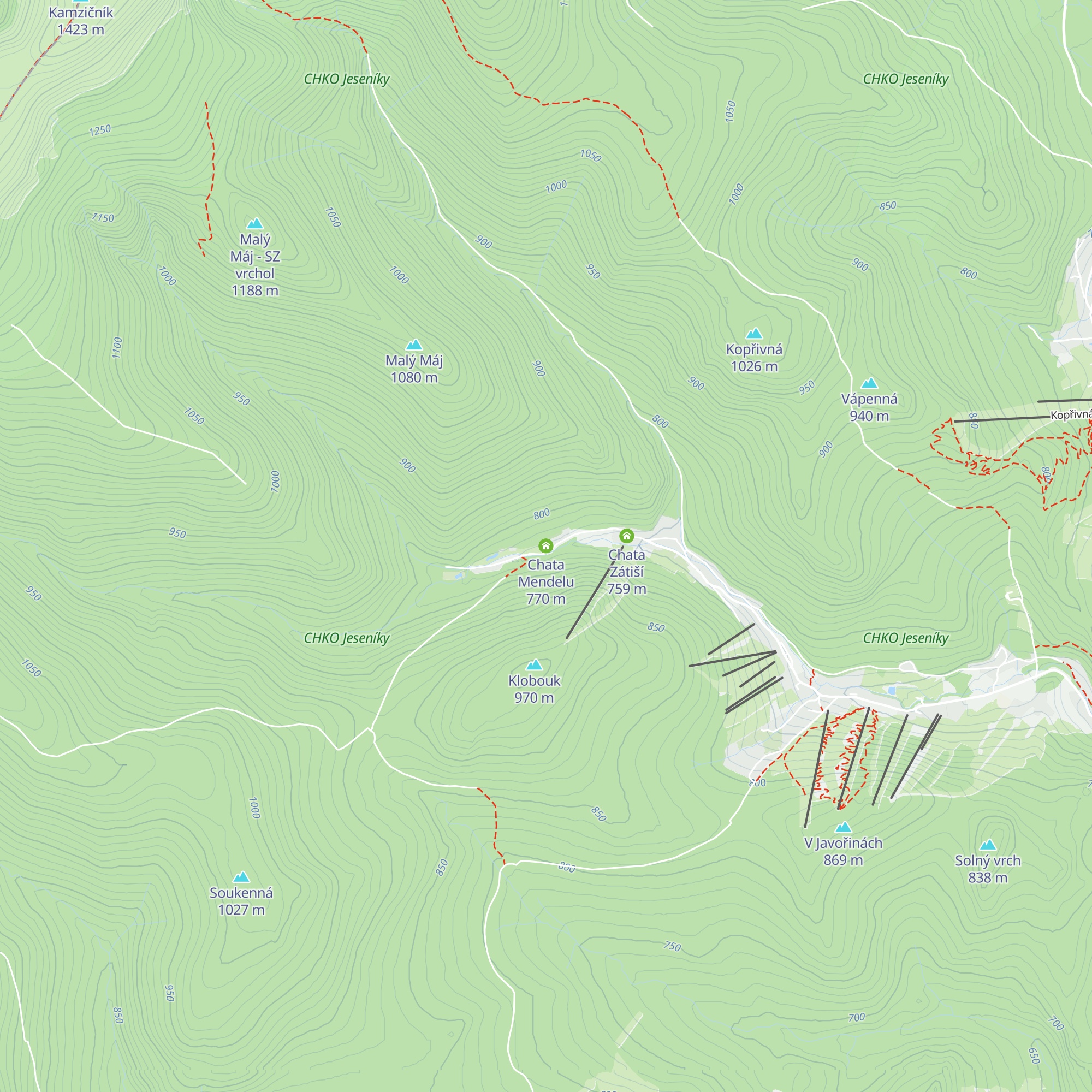 Chata Mendelu map