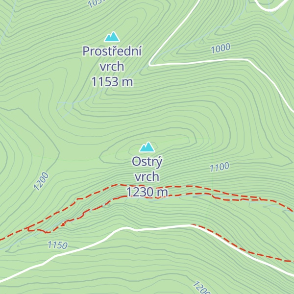 Map of Ostrý vrch