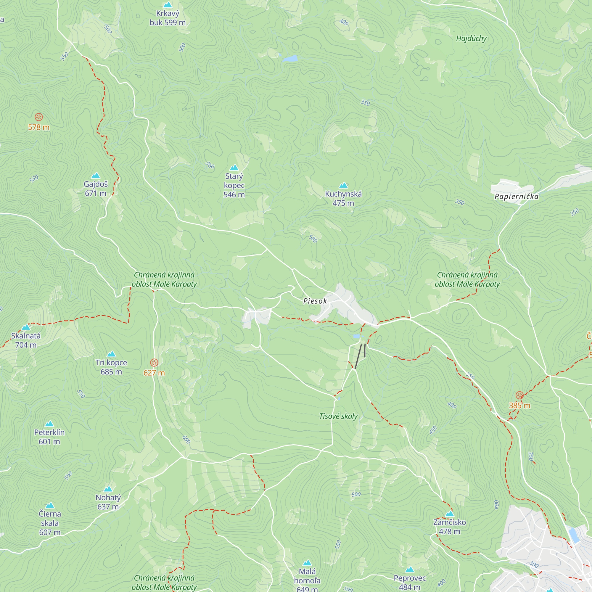 Chata Prvosienka map