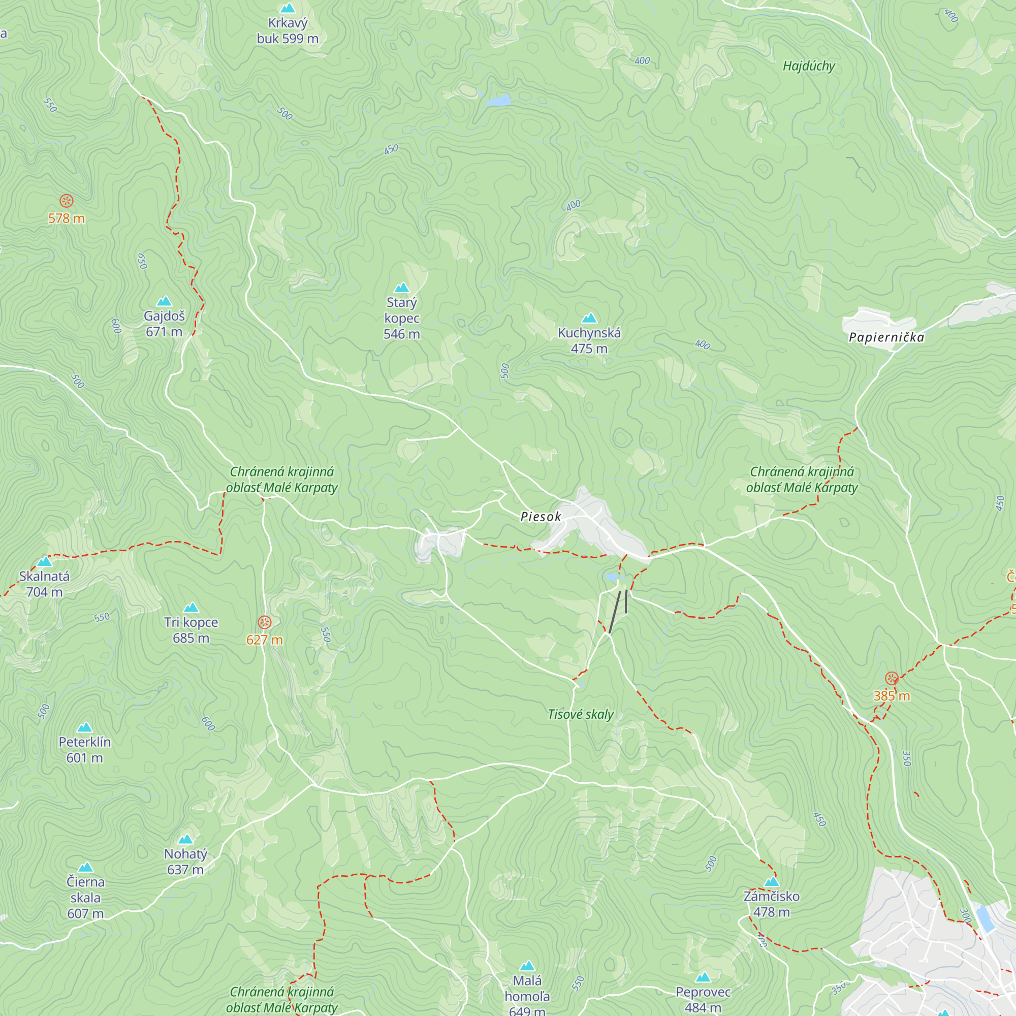 Chata Prvosienka map