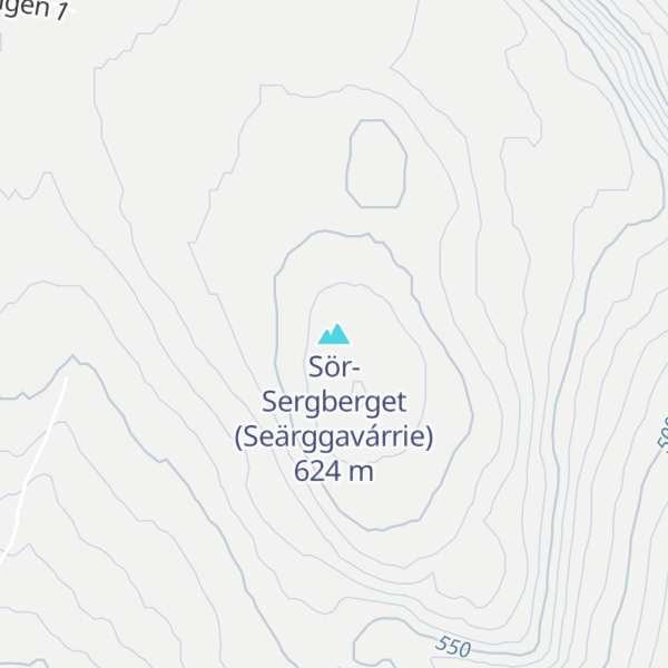 Map of Sör-Sergberget (Seärggavárrie)