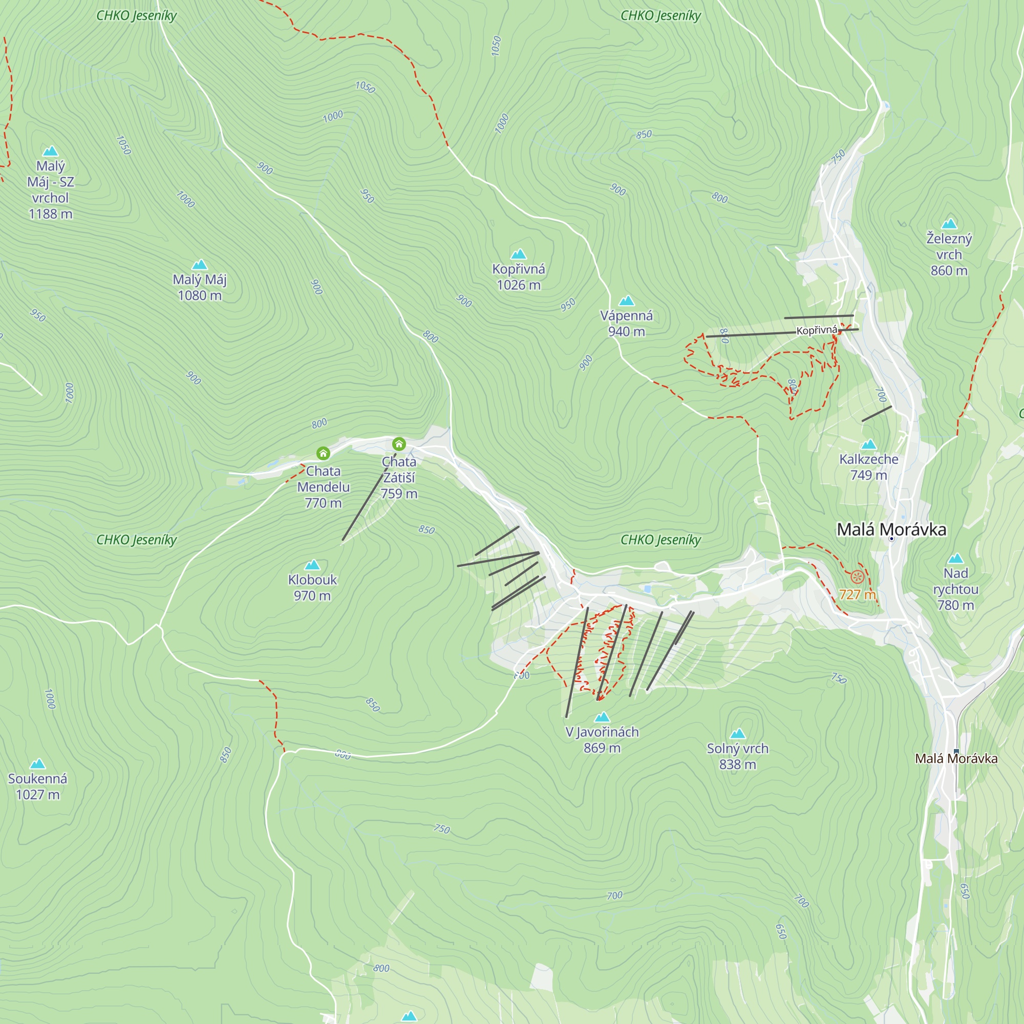 Chata v Karlově map