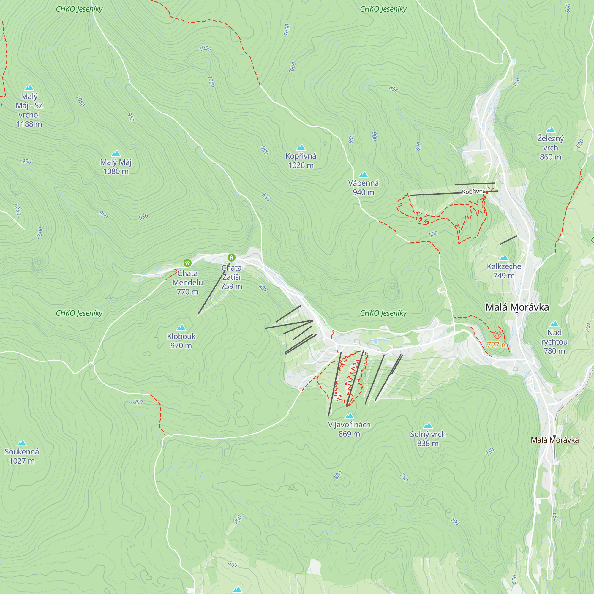 Chata v Karlově map