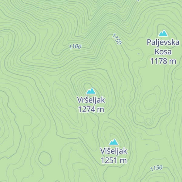 Map of Vršeljak