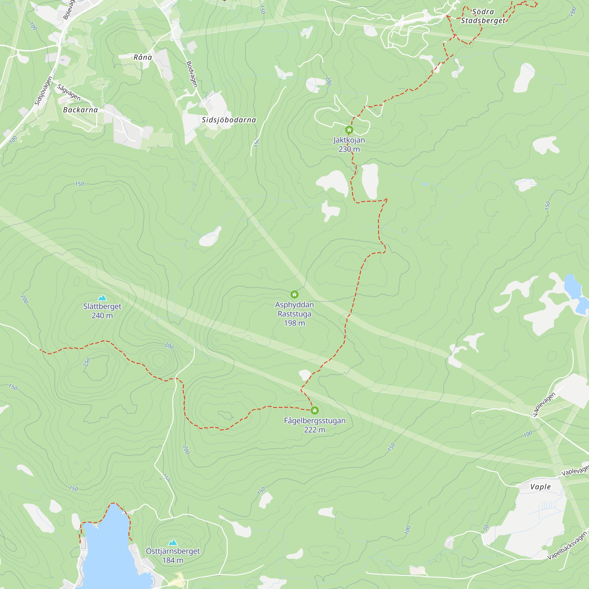 Asphyddan Raststuga map