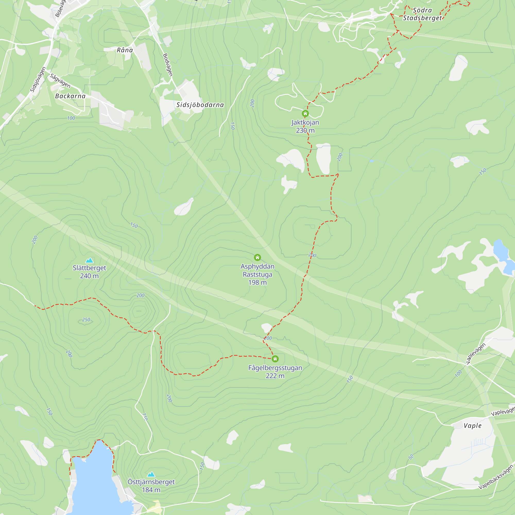 Asphyddan Raststuga map