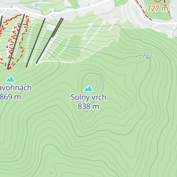 Map of Solný vrch