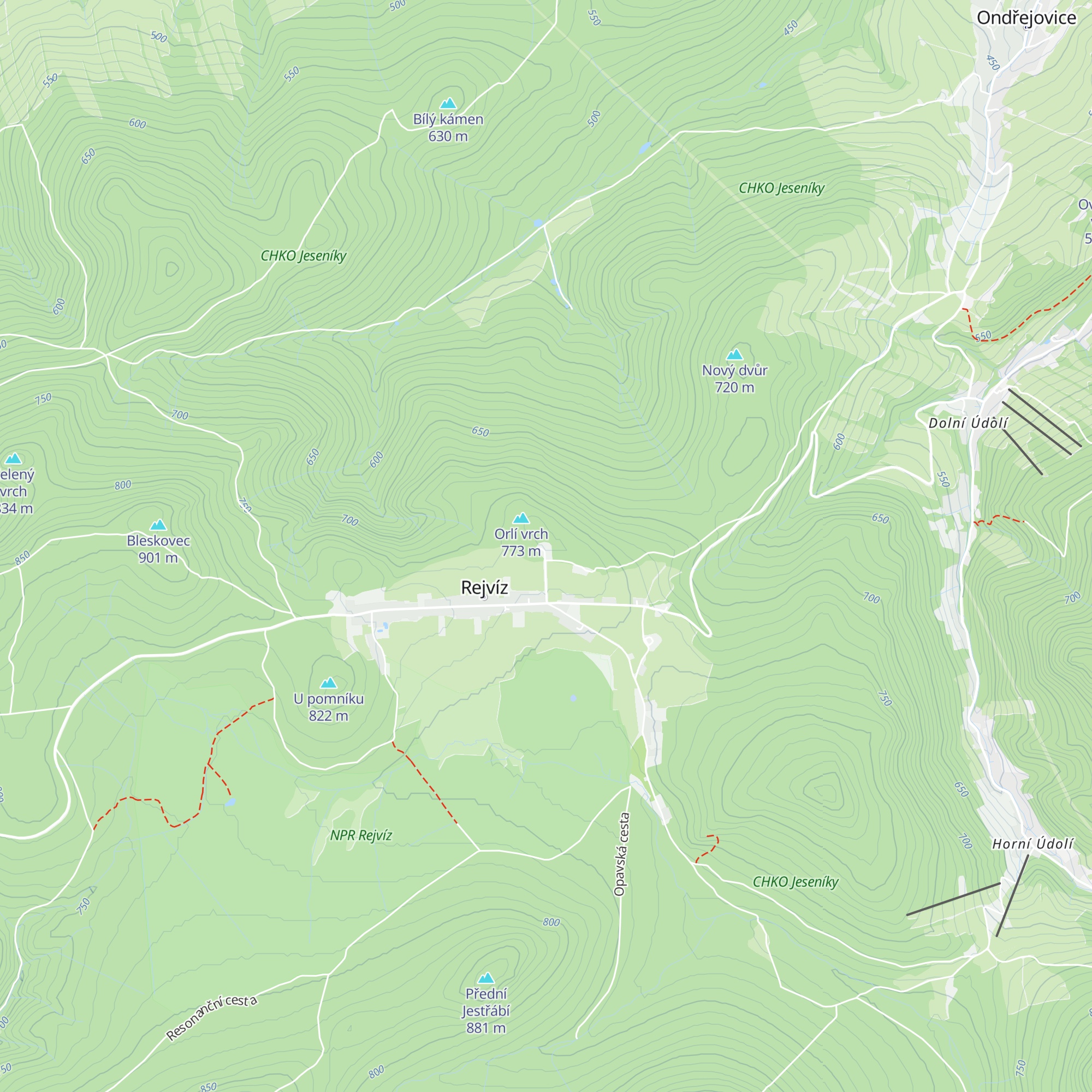 Chata Orlí vrch map