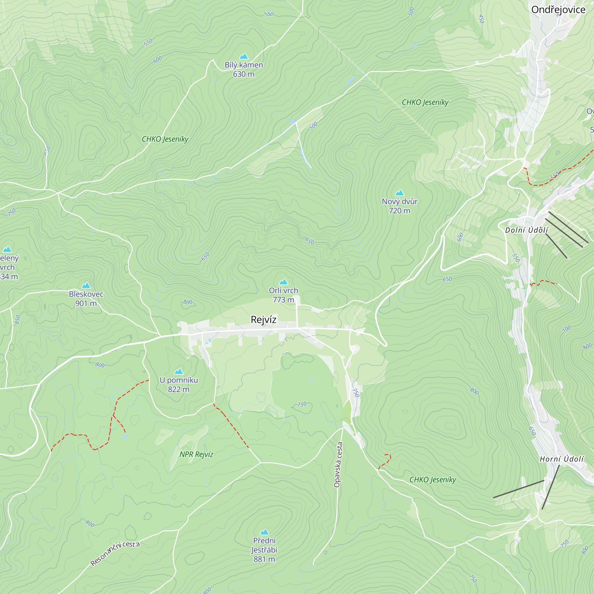 Chata Orlí vrch map