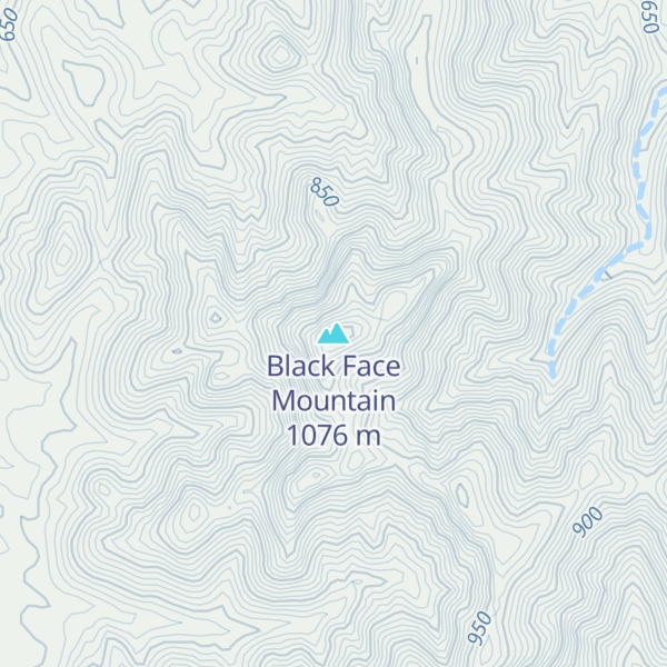 Map of Black Face Mountain