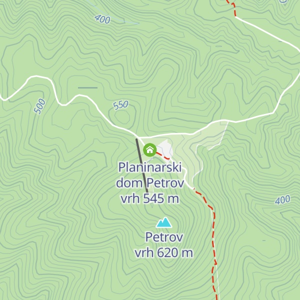 Map of Planinarski dom Petrov vrh