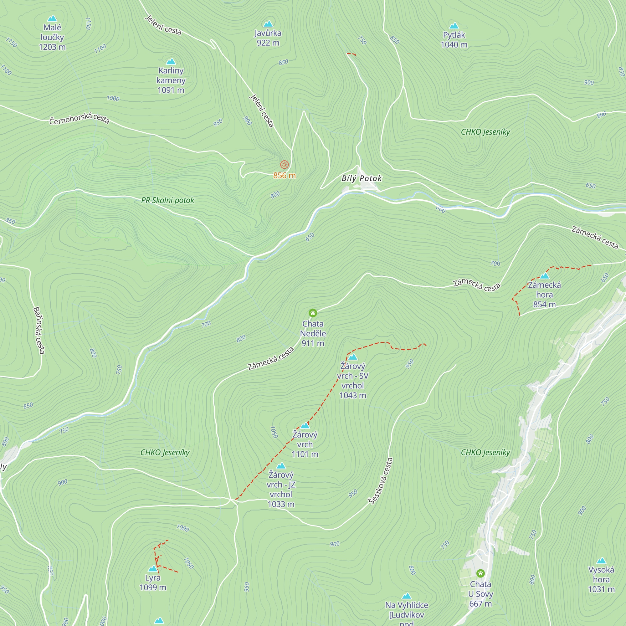 Chata Neděle map