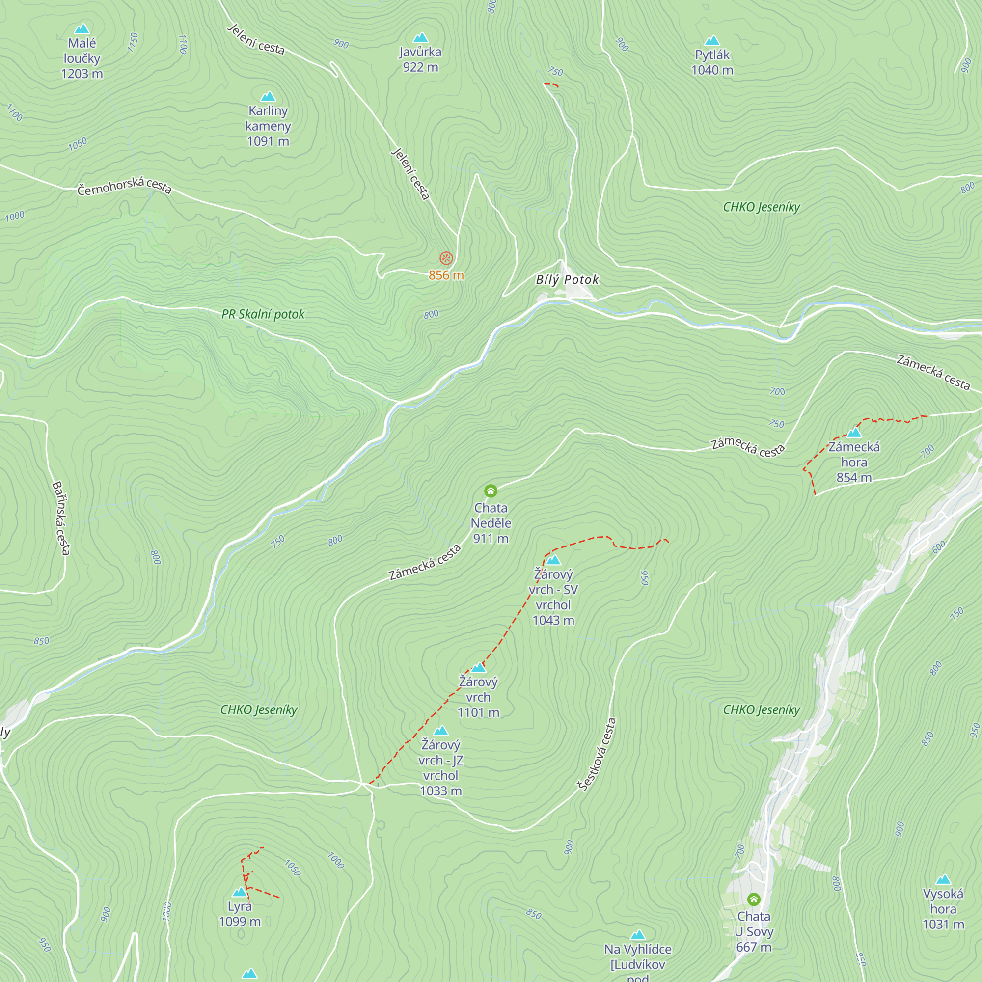 Chata Neděle map