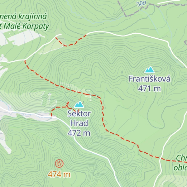 Map of Dubový vŕšok