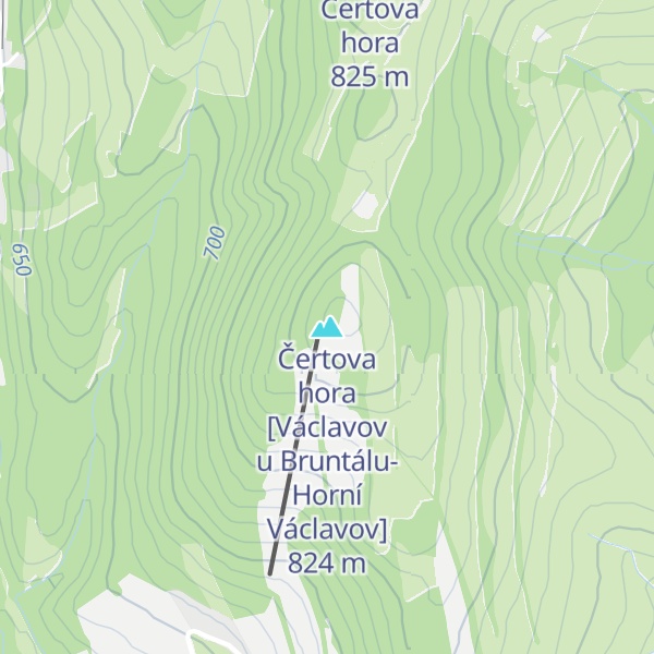 Map of Čertova hora [Václavov u Bruntálu-Horní Václavov]