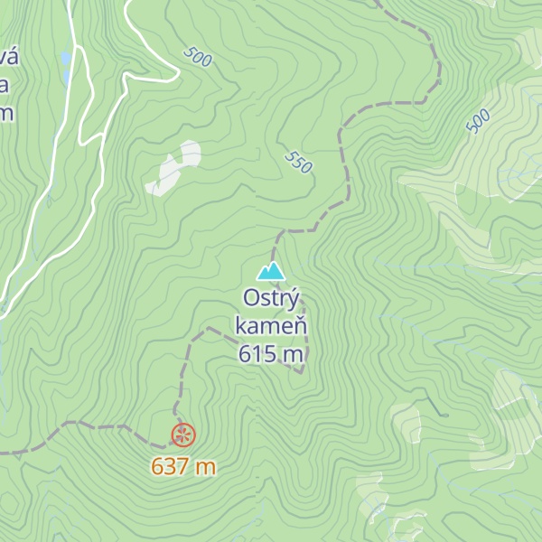 Map of Ostrý kameň