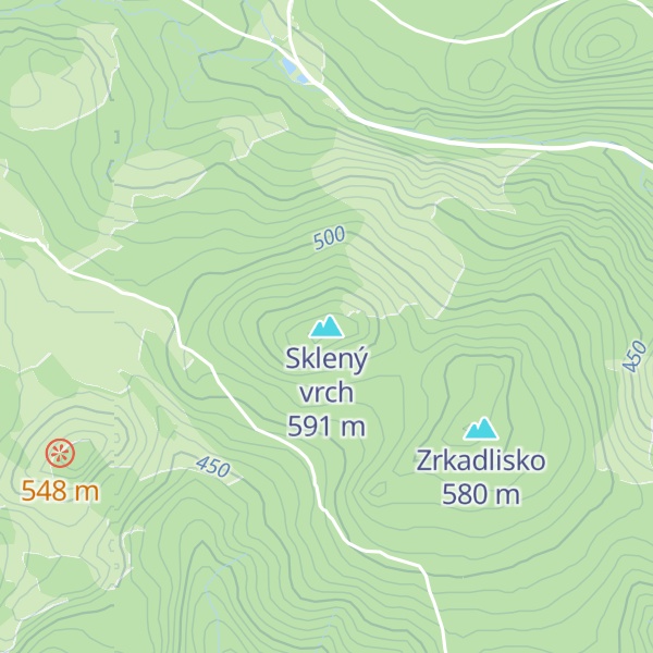 Map of Sklený vrch