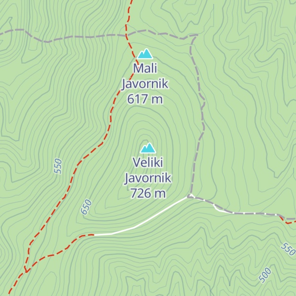 Map of Veliki Javornik