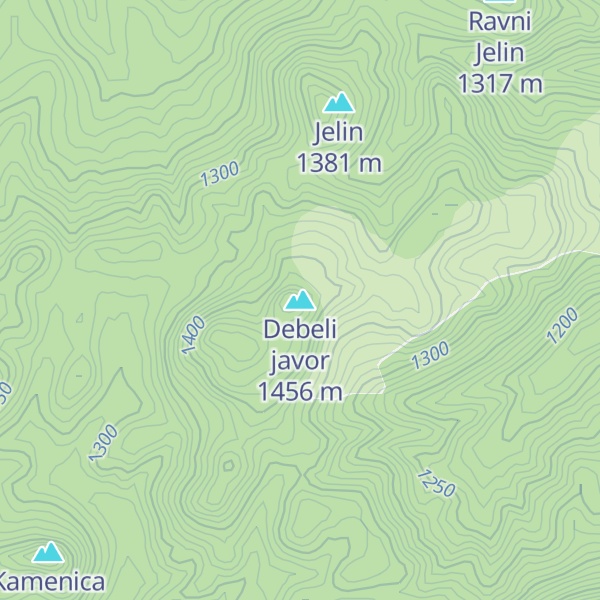 Map of Debeli javor