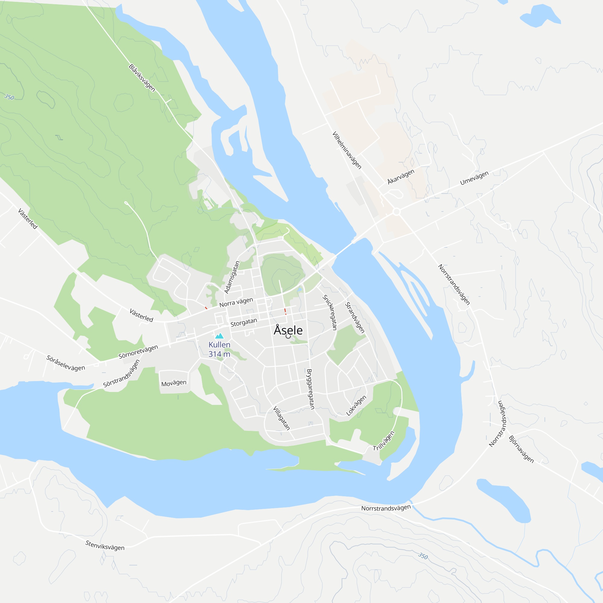 Åsele tourist information map