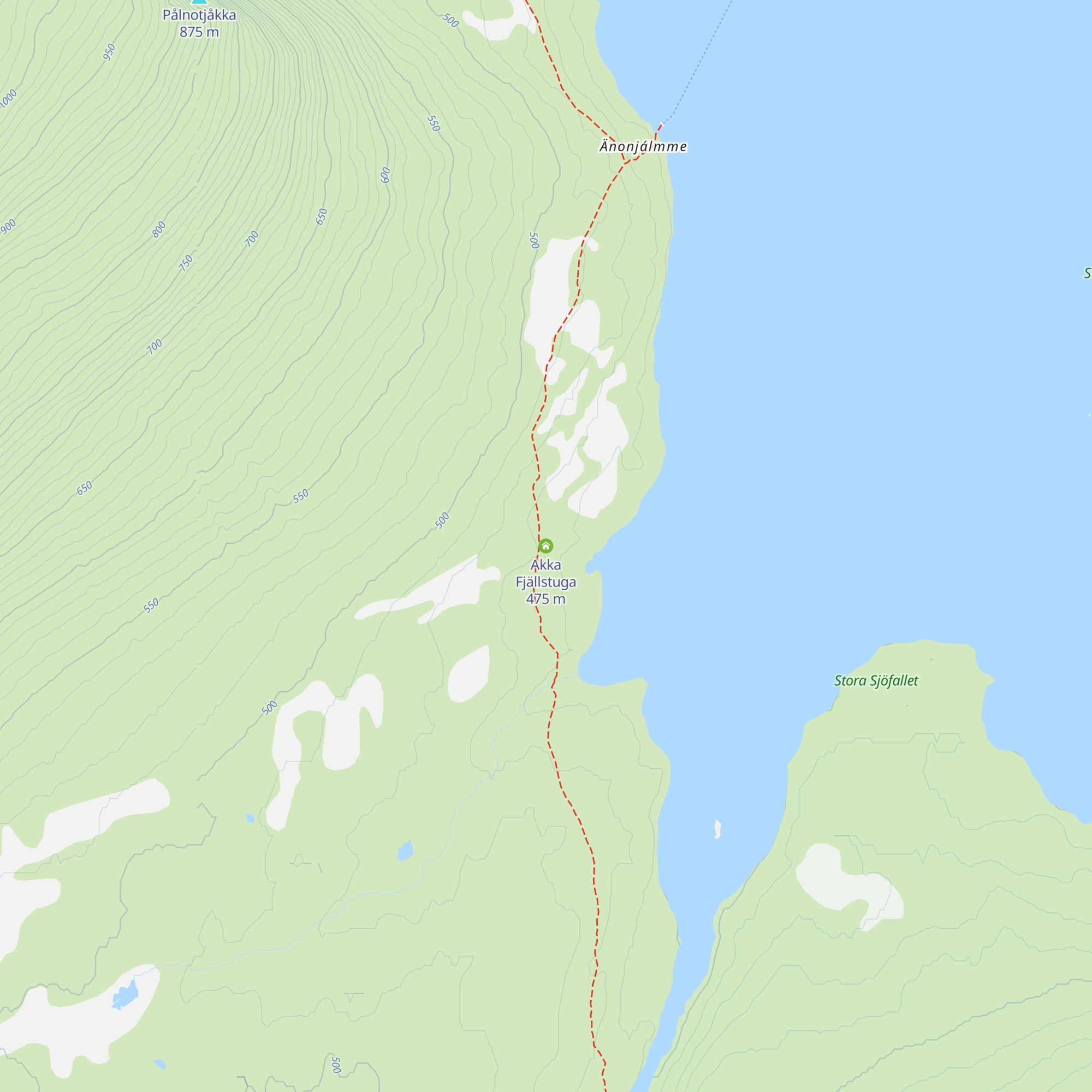 Akka Fjällstuga map