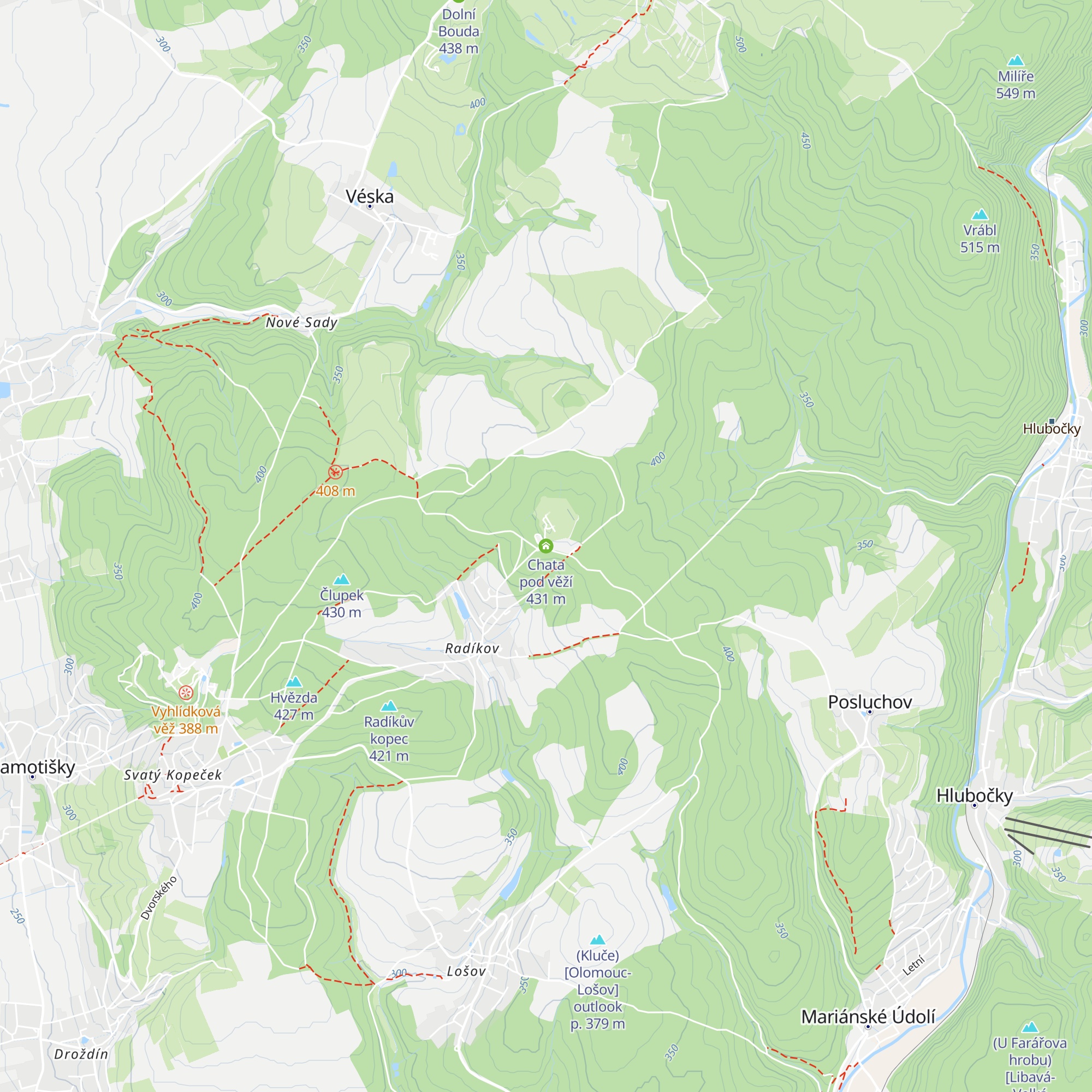 Chata pod věží map