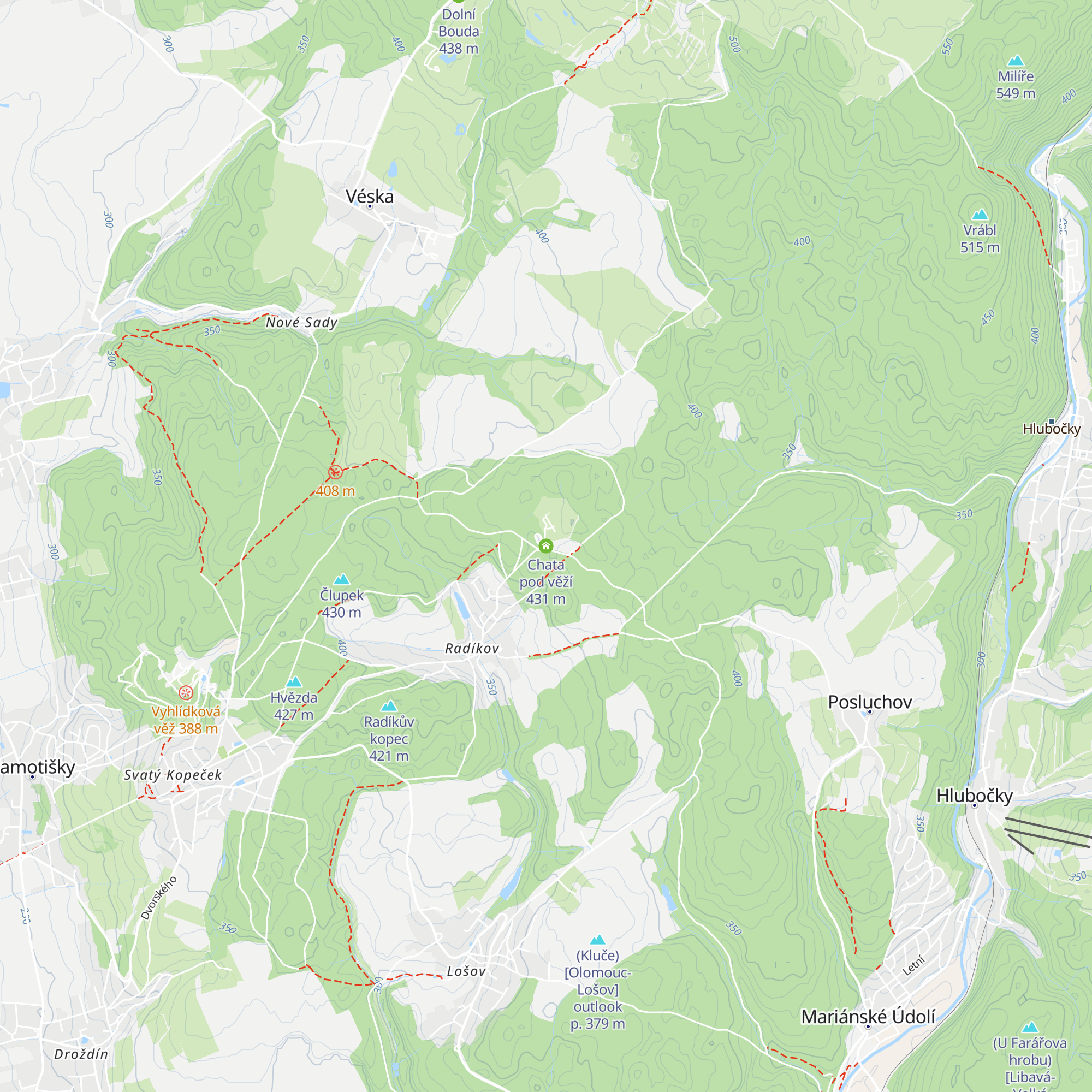 Chata pod věží map