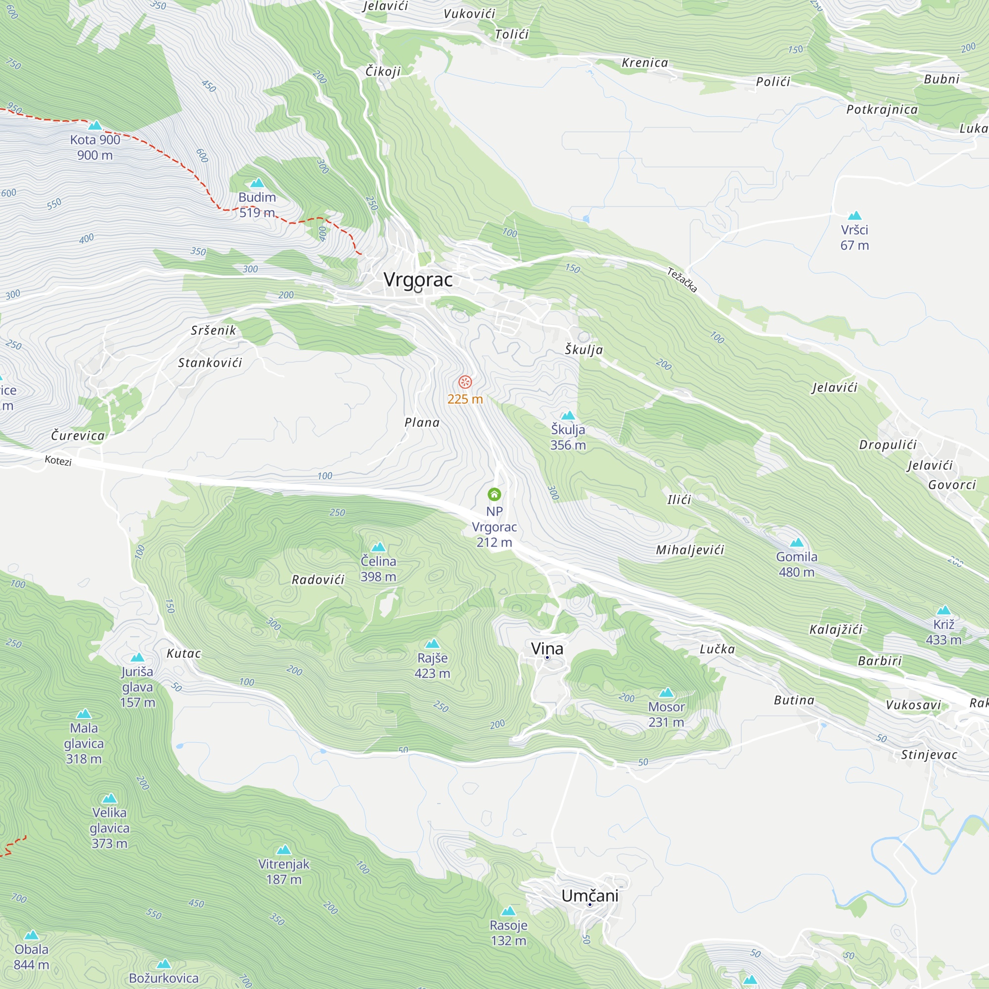 NP Vrgorac map