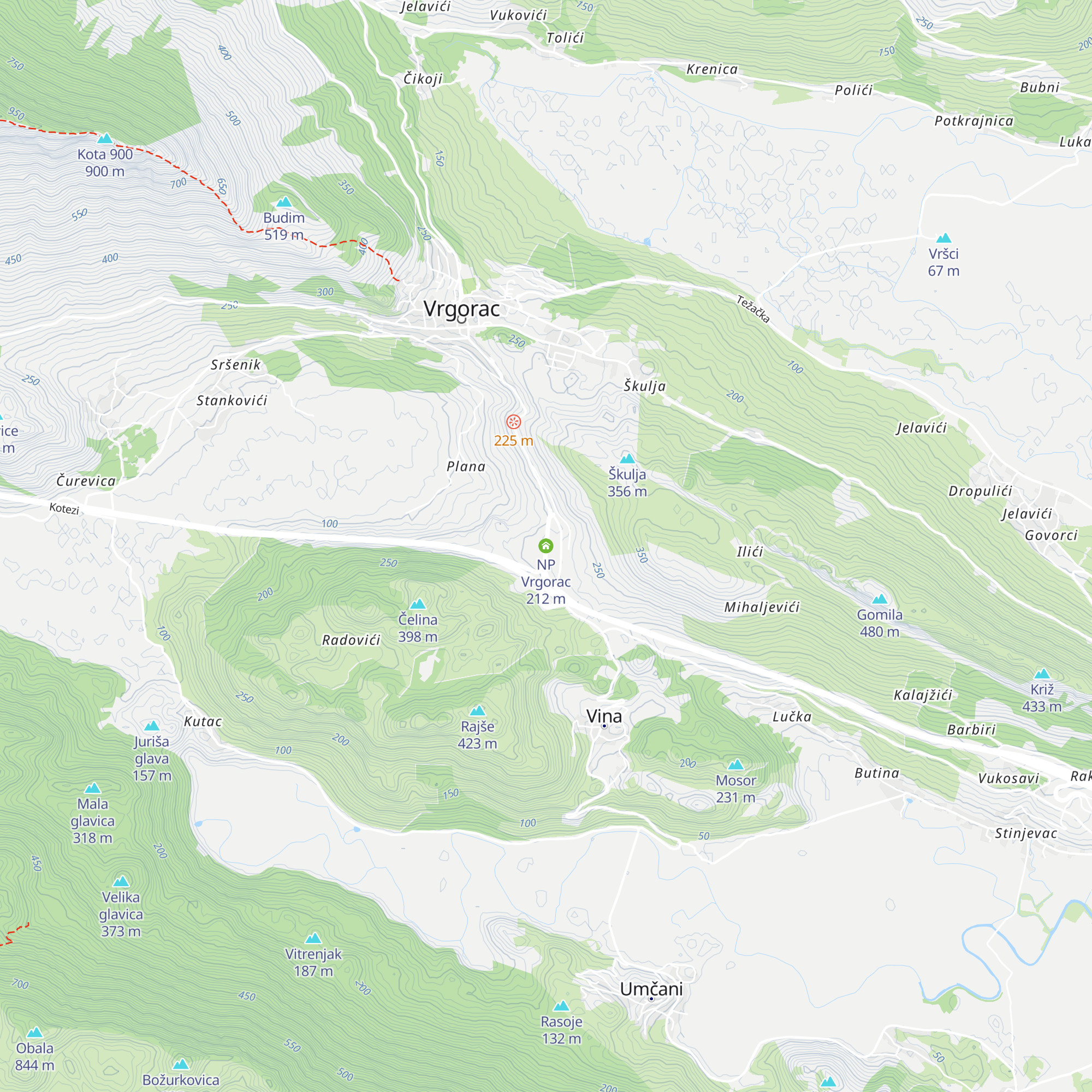 NP Vrgorac map
