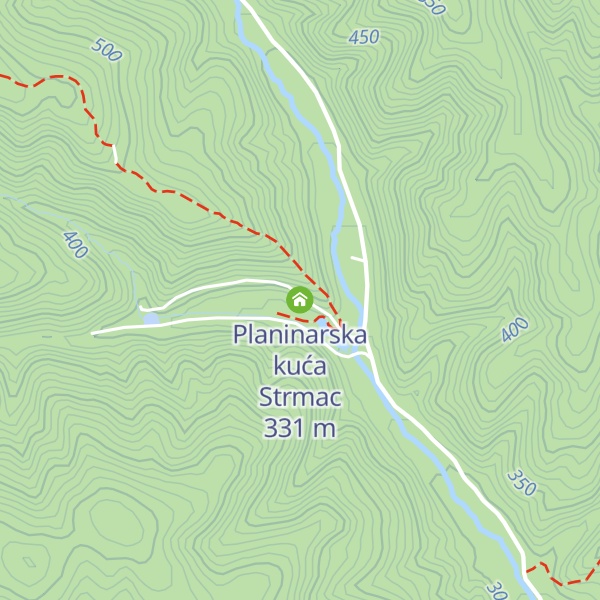 Map of Planinarska kuća Strmac