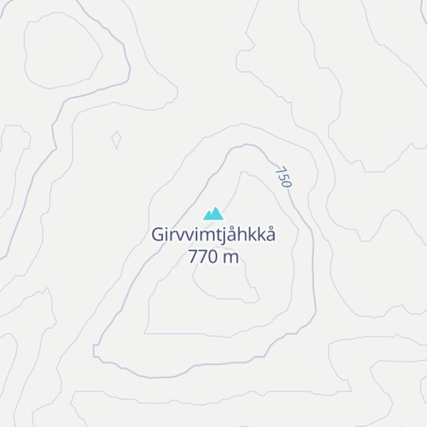 Map of Girvvimtjåhkkå