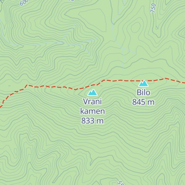 Map of Vrani kamen