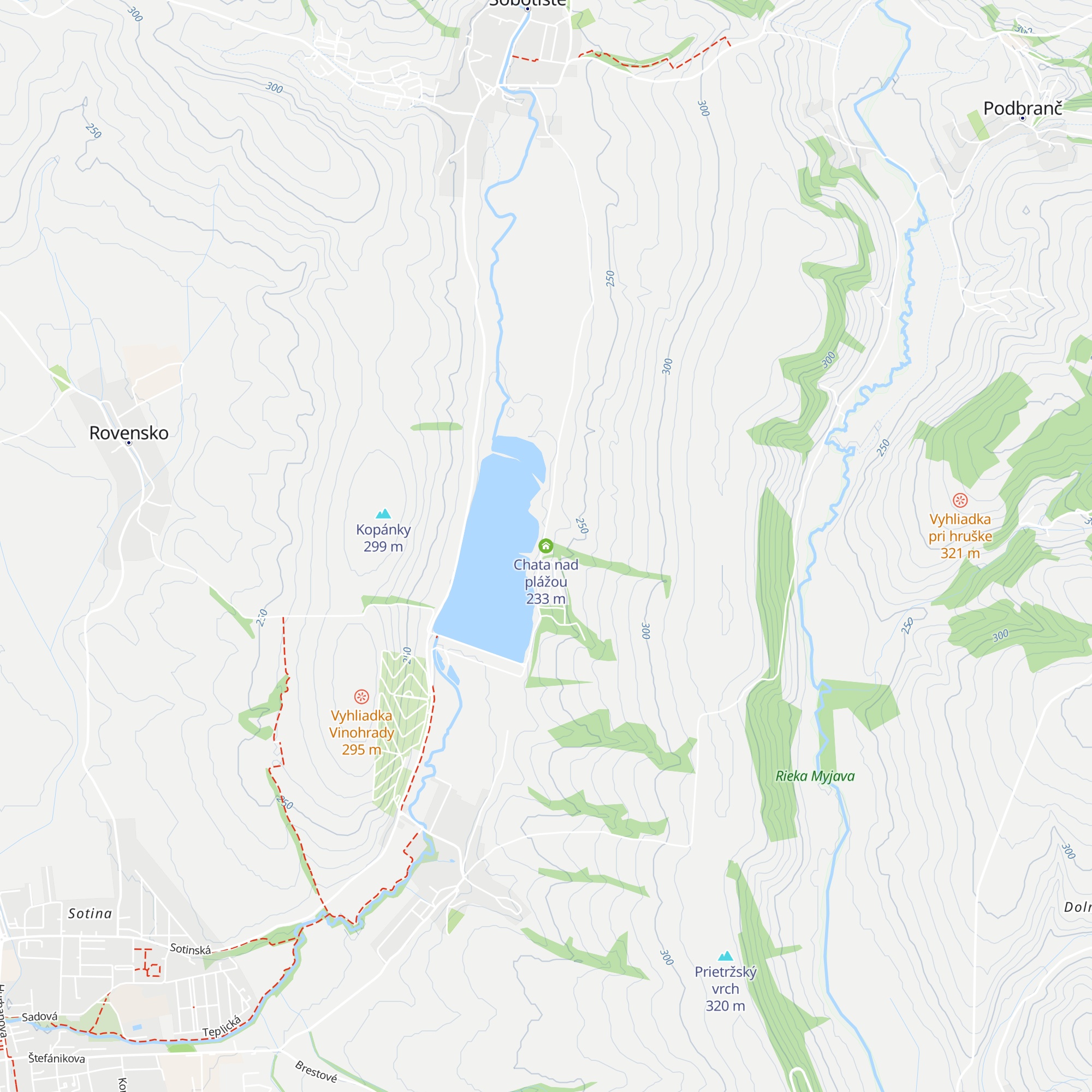 Chata nad plážou map