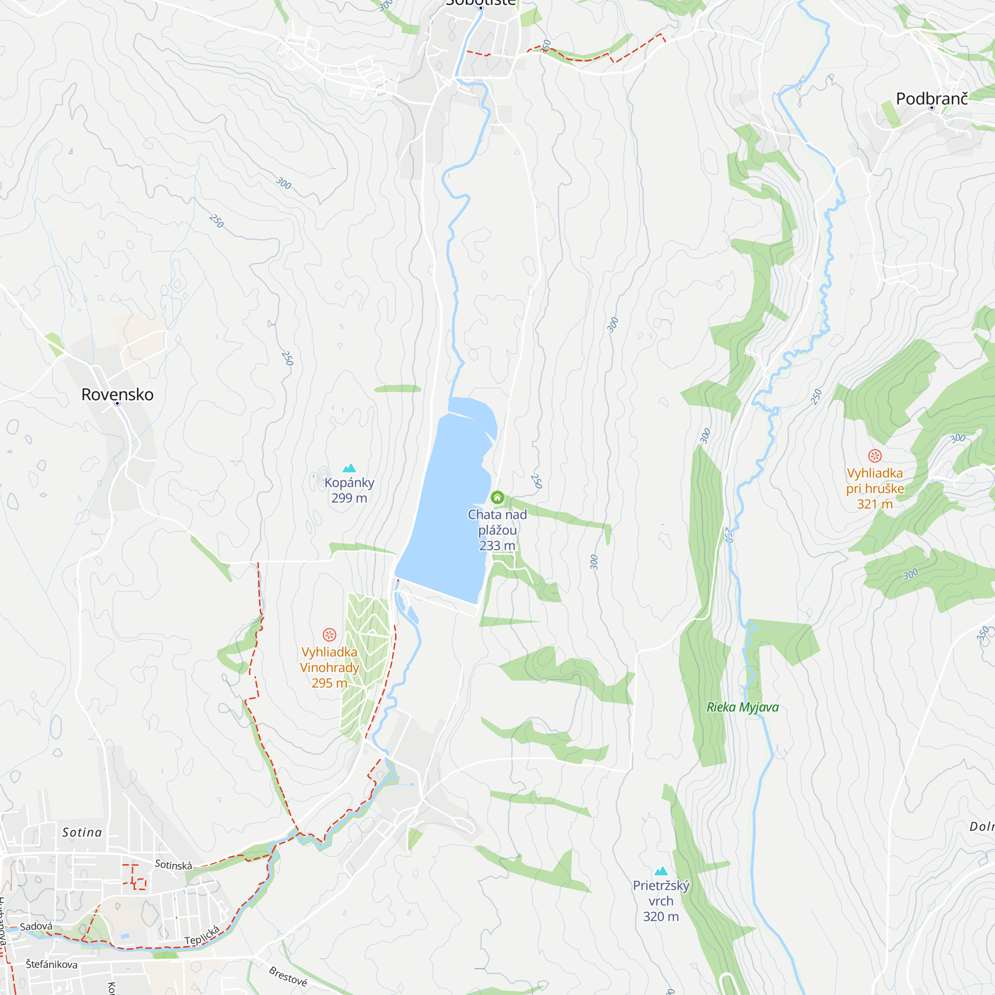 Chata nad plážou map