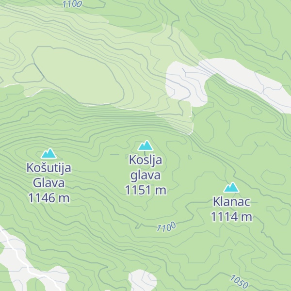 Map of Koslja glava