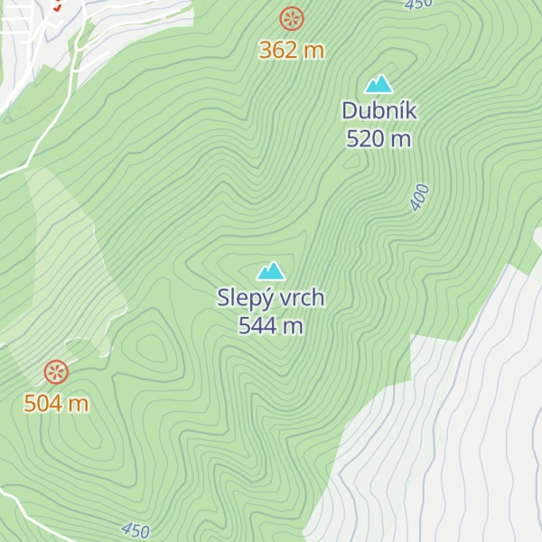 Map of Slepý vrch