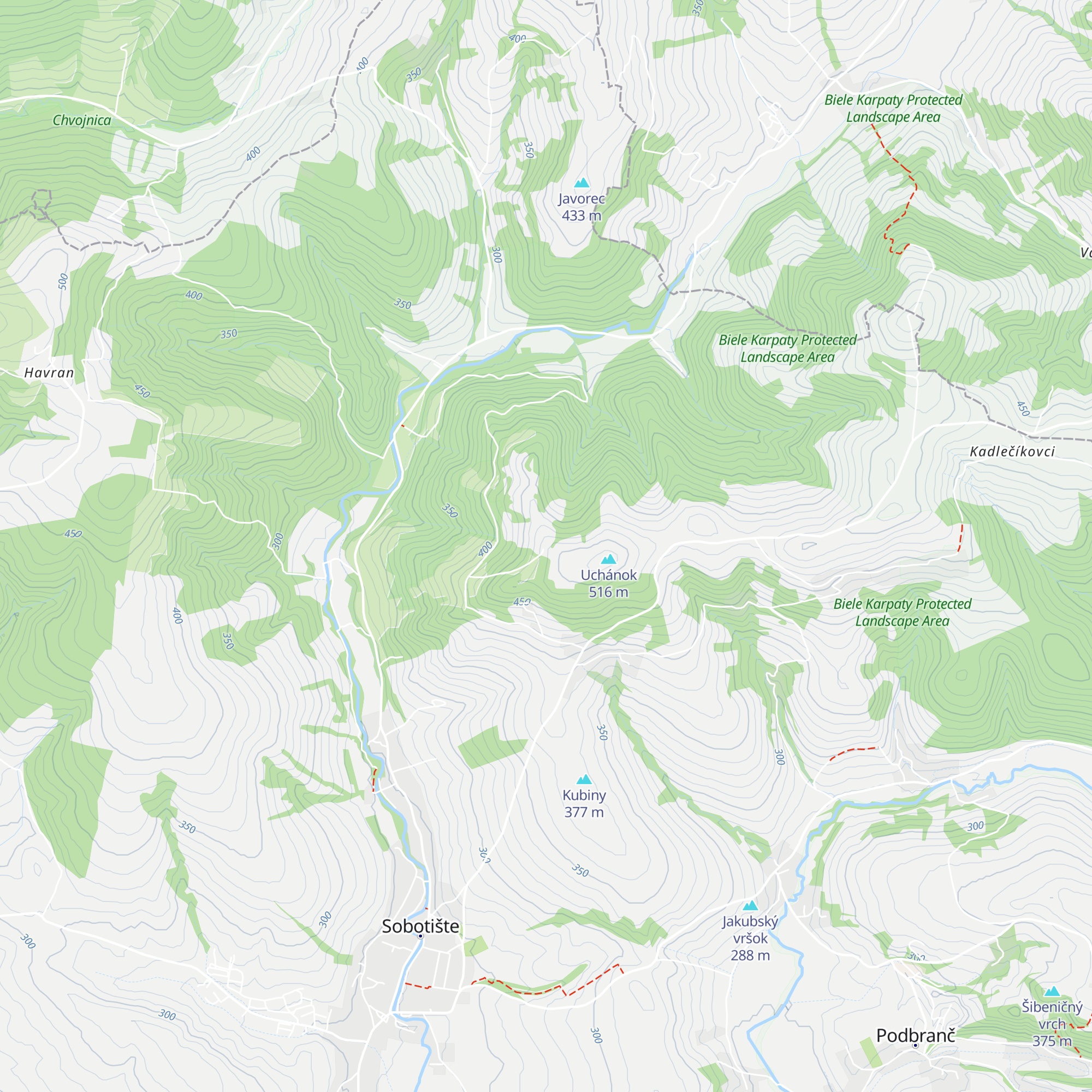Útulňa pod Uchánkom map