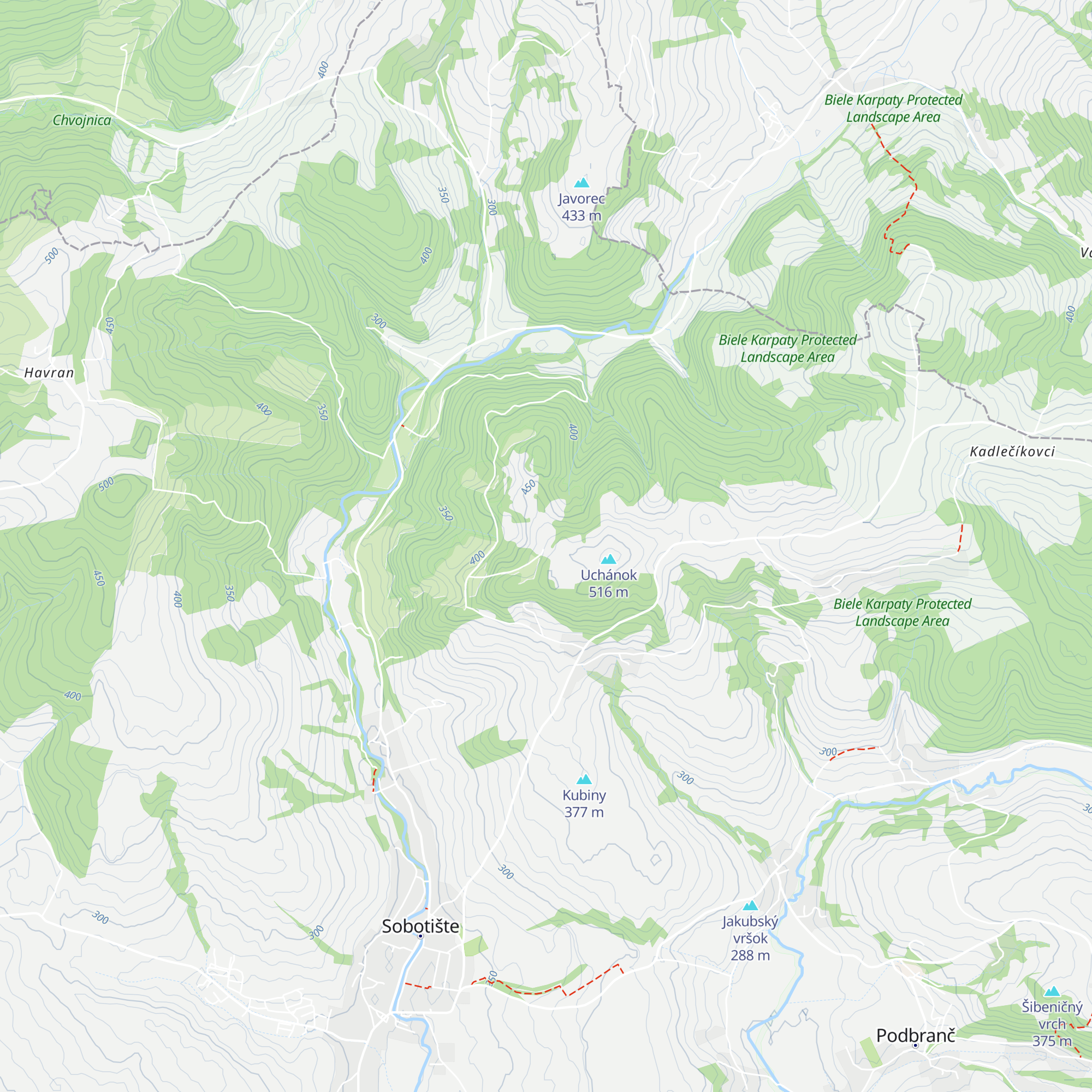Útulňa pod Uchánkom map