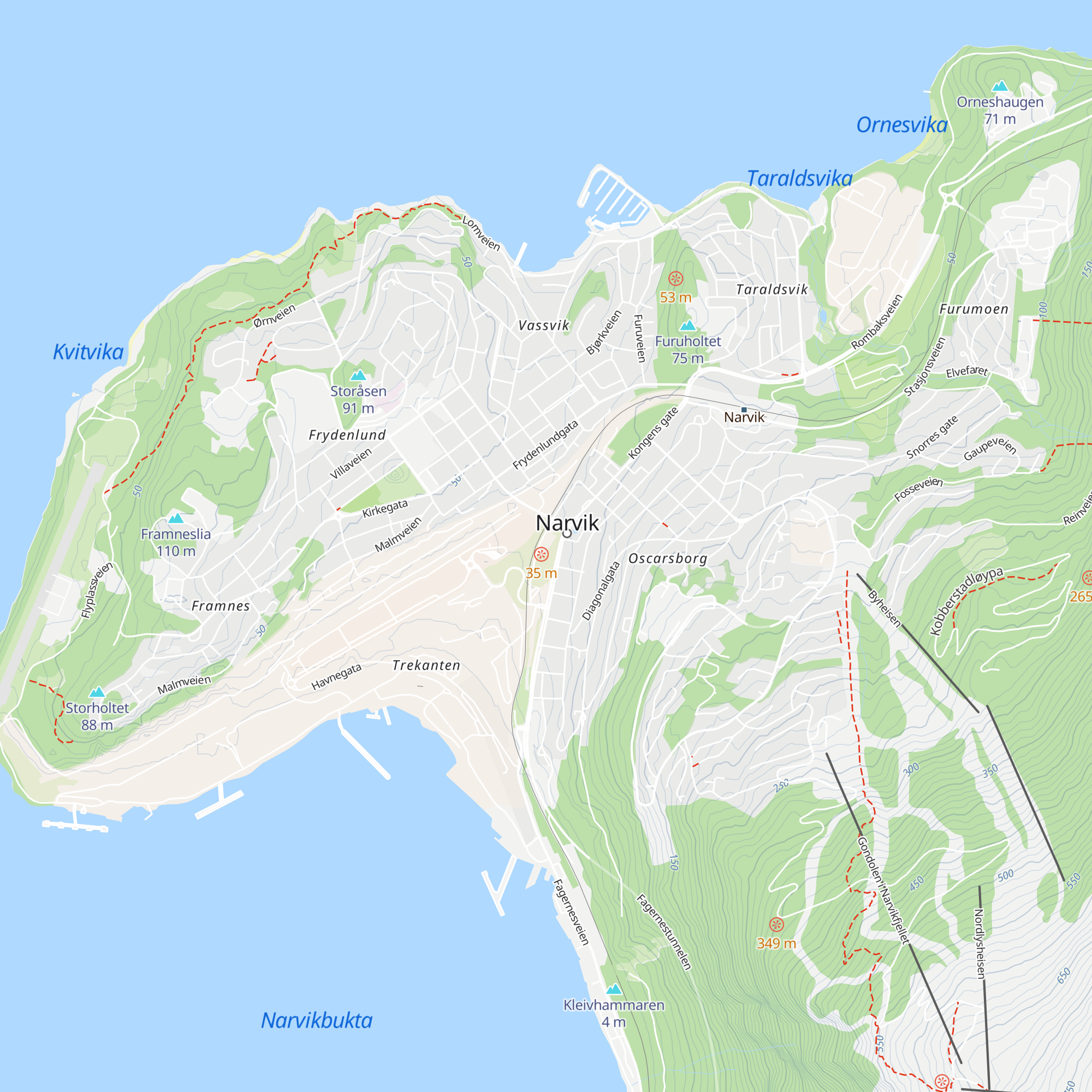 Visit Narvik map