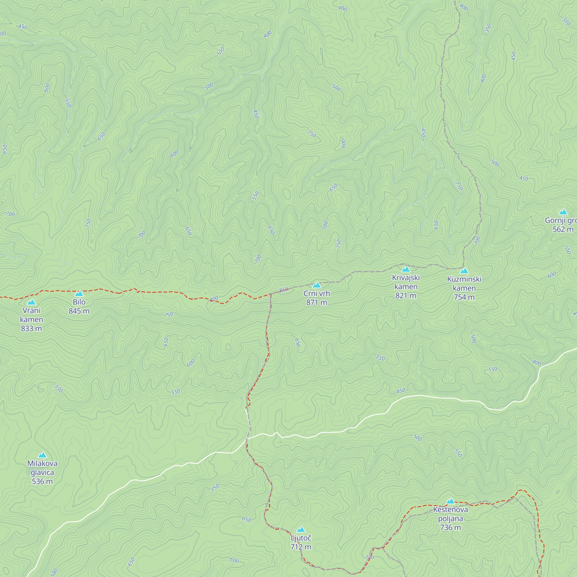 Planinarsko sklonište "Crni vrh" map