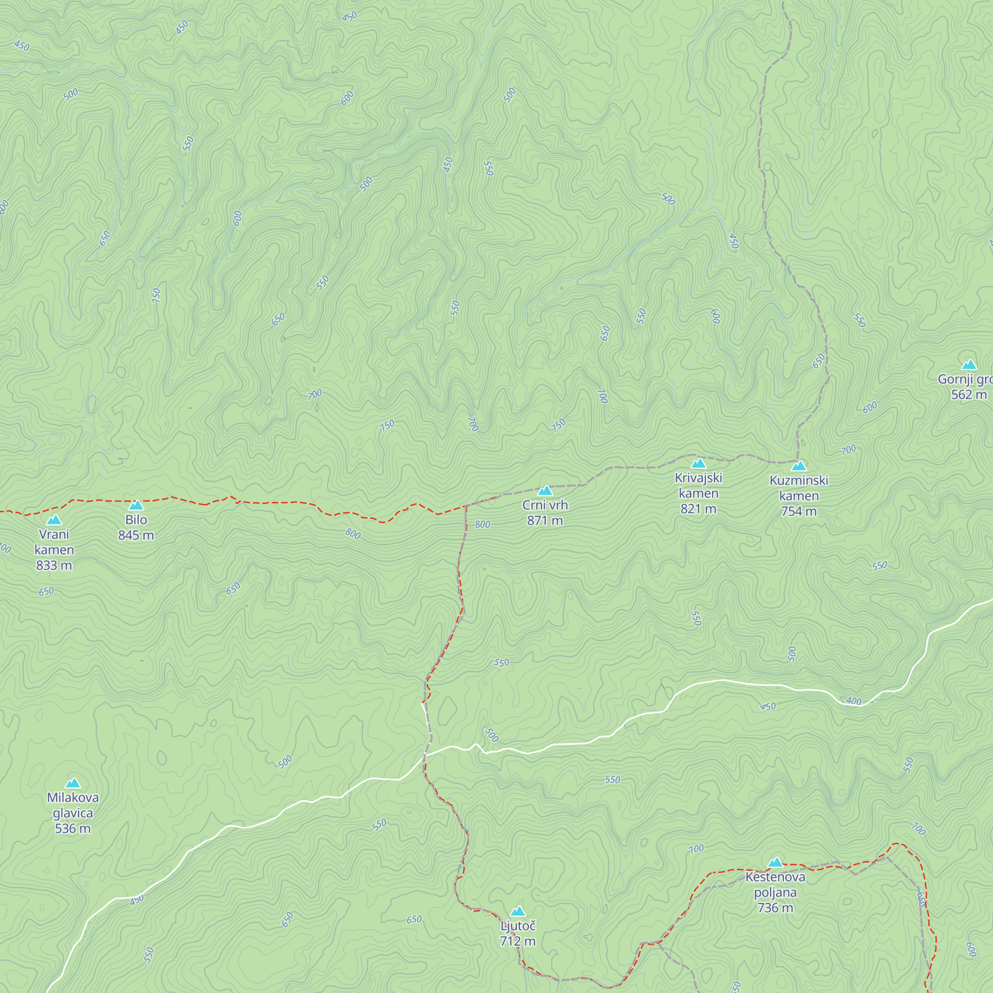 Planinarsko sklonište "Crni vrh" map