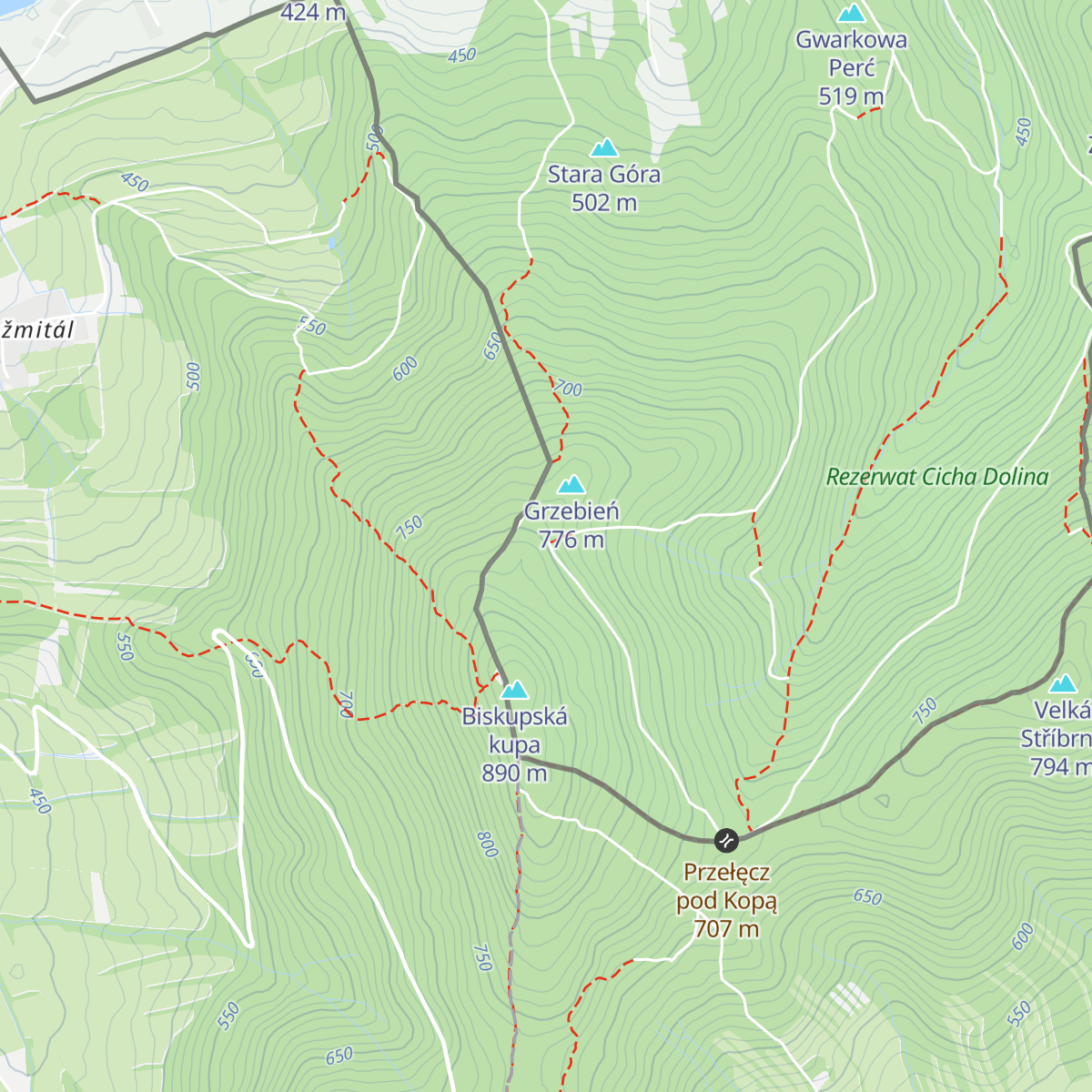 Górski Dom Turysty „Pod Biskupią Kopą” map
